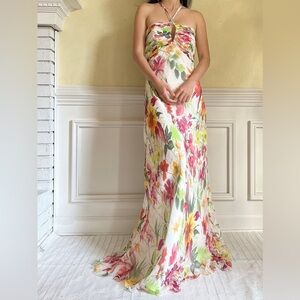 Vintage Y2K Laundry by Shelli Segal Silk Floral Gown